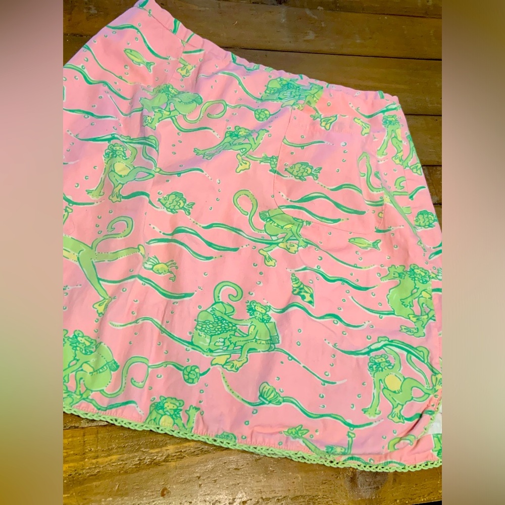 Lilly Pulitzer size 4 pink green sea monkey skirt
